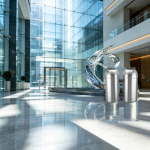 Lobby Trash Can | stainless steel hotel lobby trash can for commercial use