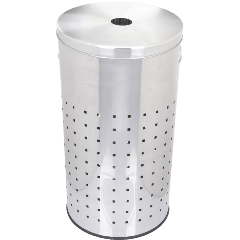 Ventilated Stainless Steel Laundry Hamper with Lid