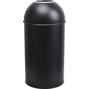 HZ810 commercial lobby stainless steel trash bin with dome top, multiple sizes and finishes - Matt Black