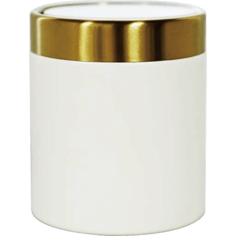 HZ900 small white gold trim open top kitchen trash can, 1.5L/2.5L for home and bathroom use