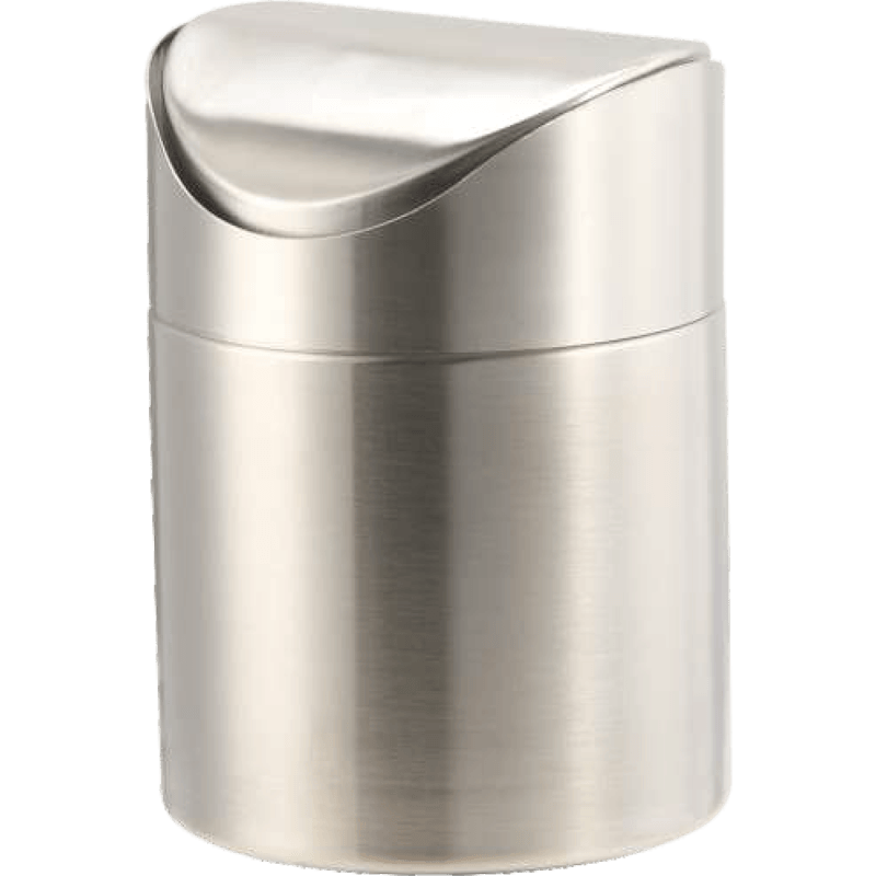 HZ910 small stainless steel swing lid table top trash can, 1.5L/2.5L multi-color for home and office use - satin