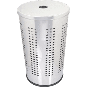 HZ610A perforated stainless steel bathroom trash can with ventilation holes, 46L size in gray, white and stainless steel finishes - Satin