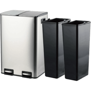 HZ720 stainless steel double compartment kitchen recycling bin, 30L/40L for home waste separation - inner bucket