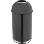 HZ810 commercial lobby stainless steel trash bin with dome top, multiple sizes and finishes - Shiny Black | stainless steel hotel lobby trash can for commercial use