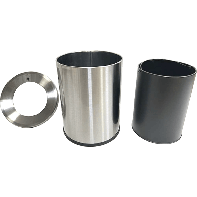 HZ920 stainless steel open top kitchen trash can, multi-size 5L-25L for home and commercial use - inner bucket and top ring