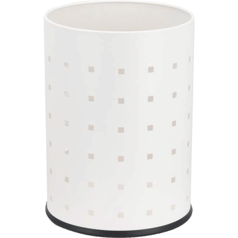 HZ930 perforated metal open top kitchen trash can, 5L white-color for home and office use