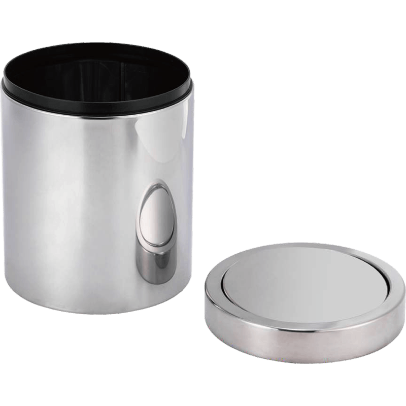 HZ950 5L stainless steel swing lid tabletop trash can, compact for kitchen and office use - removing lid