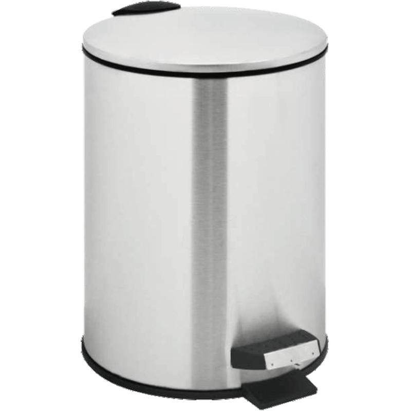 HZ203 round household pedal trash can, stainless steel, compact design for bedroom and office use