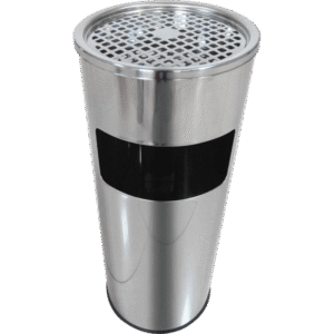 HZ860 commercial lobby stainless steel trash bin with ashtray top, 8L/12L/17L sizes in stainless steel and black finishes - 17L Satin