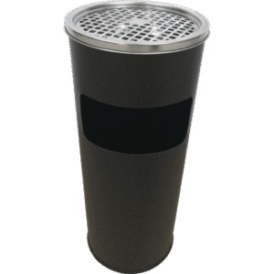 HZ860 commercial lobby stainless steel trash bin with ashtray top, 8L/12L/17L sizes in stainless steel and black finishes - 17L Black