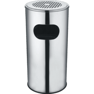 HZ860 commercial lobby stainless steel trash bin with ashtray top, 8L/12L/17L sizes in stainless steel and black finishes - 30L Satin