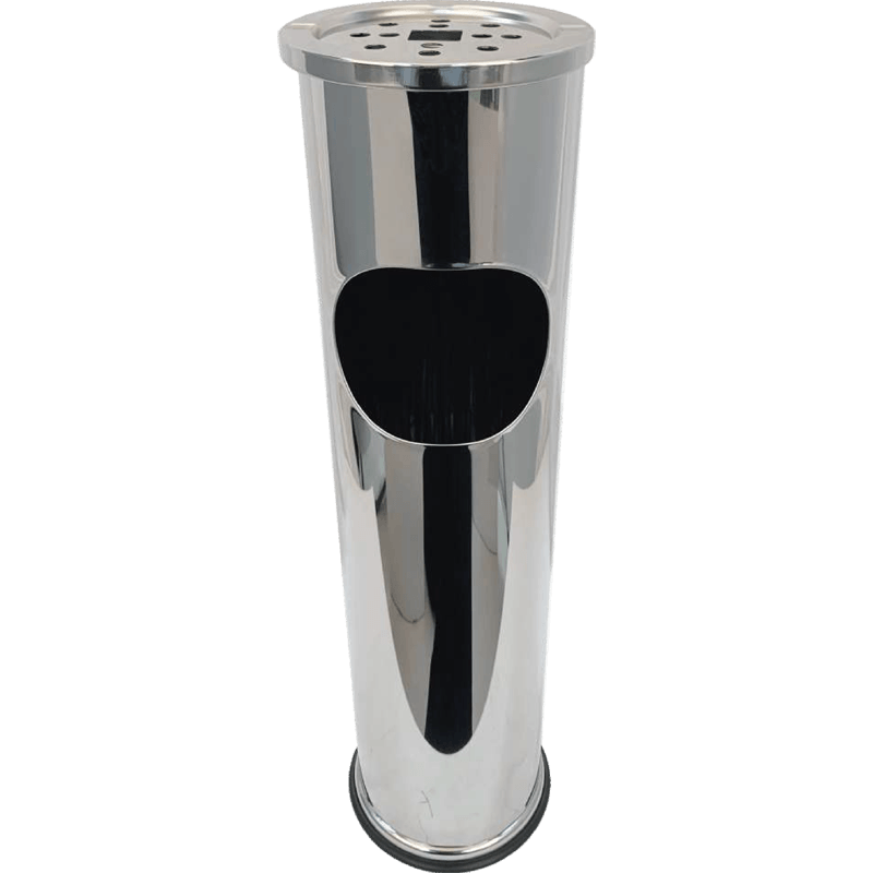 HZ860 commercial lobby stainless steel trash bin with ashtray top, 8L/12L/17L sizes in stainless steel and black finishes - 8L Mirror