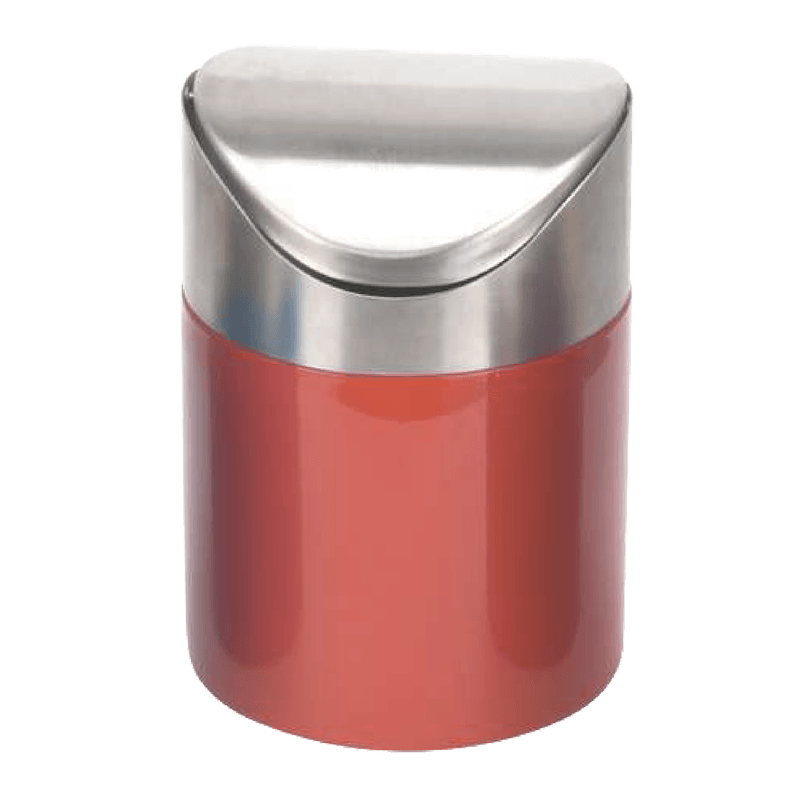 HZ910 small stainless steel swing lid table top trash can, 1.5L/2.5L multi-color for home and office use - Carol