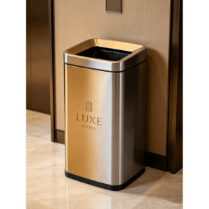 custom logo and custom color stainless steel trash cans for hotel projects