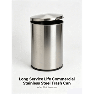 long service life commercial stainless steel trash can after maintenance